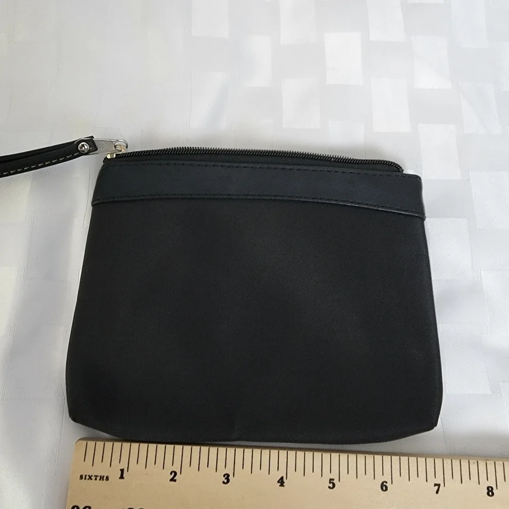 Black NWOT Two Buckle Silver Hardware Women's Wristlet
